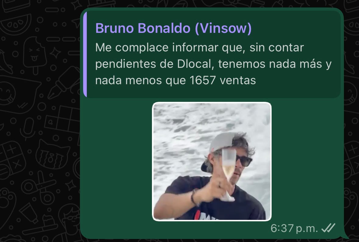 Resultado de ventas por WhatsApp